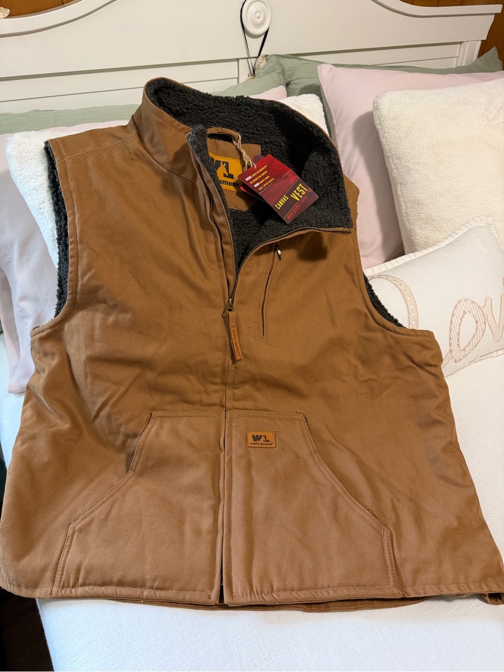 Wells Lamont Men’s Canvas Sherpa - Lined Work Vest 2 XL